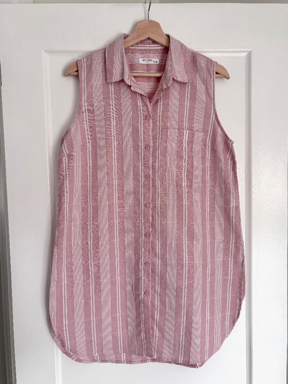 Reserved 100% Cotton Long Button Down Sleeveless Shirt Women’s Eu 38